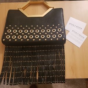 Alice + Olivia Tyler Fringe Clutch/Satchel